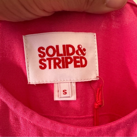 NWT Solid and striped empire linen Maxi Dress size S - Picture 13 of 14